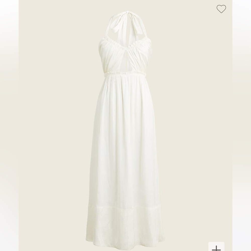 Ivory satin halter top dress